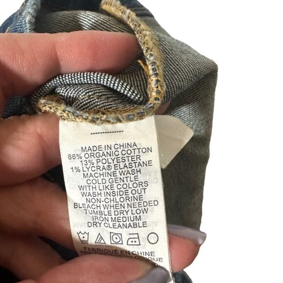 Prana Blue Button Fly Fitted Classic Denim Jean Pencil Skirt Women Sz 0 - Picture 10 of 10